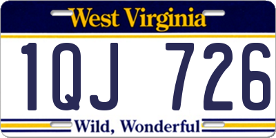 WV license plate 1QJ726
