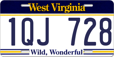 WV license plate 1QJ728