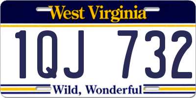 WV license plate 1QJ732