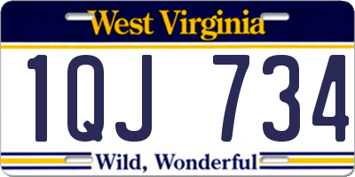 WV license plate 1QJ734