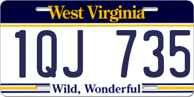 WV license plate 1QJ735