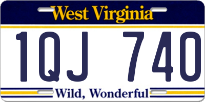 WV license plate 1QJ740