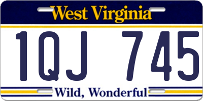 WV license plate 1QJ745