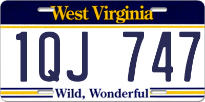 WV license plate 1QJ747