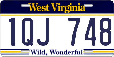WV license plate 1QJ748