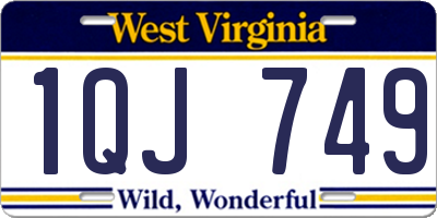 WV license plate 1QJ749