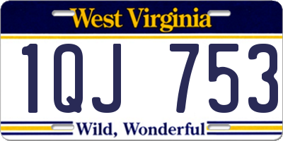 WV license plate 1QJ753