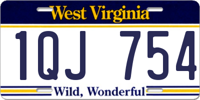 WV license plate 1QJ754