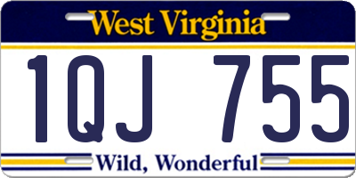WV license plate 1QJ755