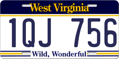 WV license plate 1QJ756