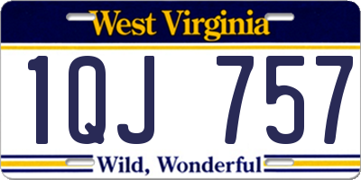 WV license plate 1QJ757