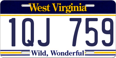 WV license plate 1QJ759