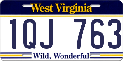 WV license plate 1QJ763