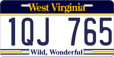 WV license plate 1QJ765