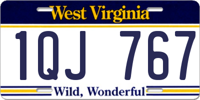 WV license plate 1QJ767