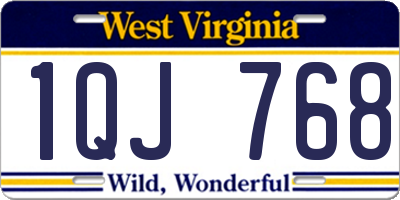 WV license plate 1QJ768