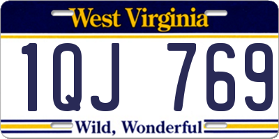 WV license plate 1QJ769