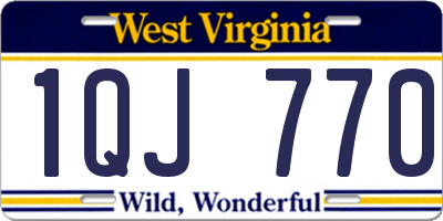WV license plate 1QJ770