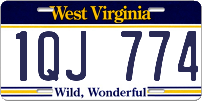 WV license plate 1QJ774