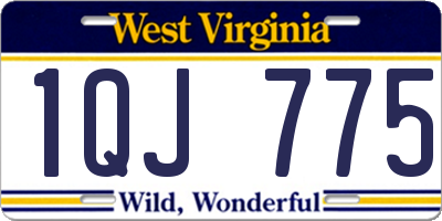 WV license plate 1QJ775
