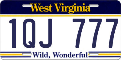 WV license plate 1QJ777