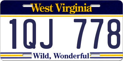 WV license plate 1QJ778