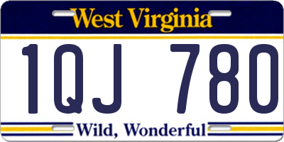 WV license plate 1QJ780