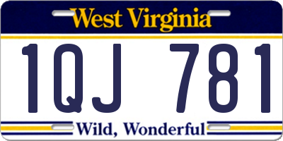 WV license plate 1QJ781