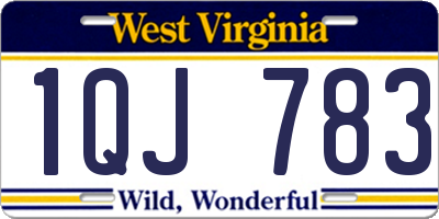 WV license plate 1QJ783