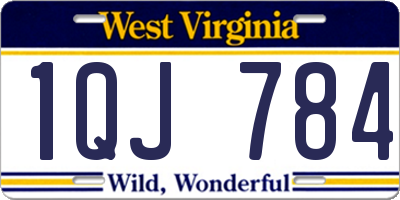 WV license plate 1QJ784