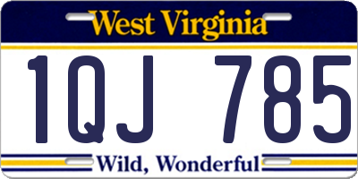 WV license plate 1QJ785
