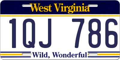WV license plate 1QJ786