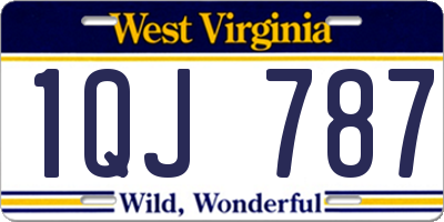 WV license plate 1QJ787