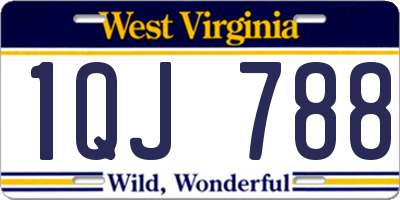 WV license plate 1QJ788