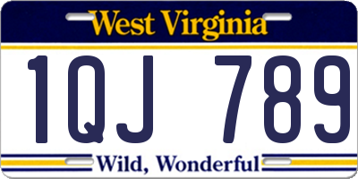 WV license plate 1QJ789