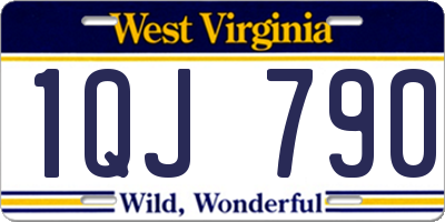 WV license plate 1QJ790