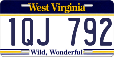 WV license plate 1QJ792