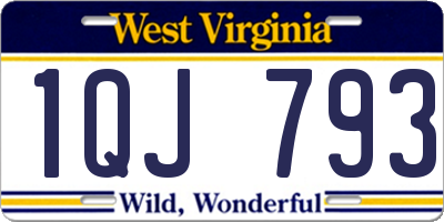 WV license plate 1QJ793