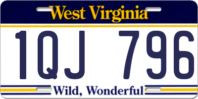 WV license plate 1QJ796