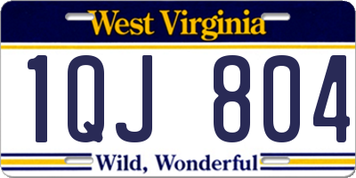 WV license plate 1QJ804
