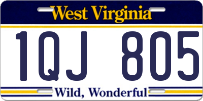 WV license plate 1QJ805