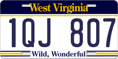 WV license plate 1QJ807