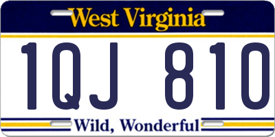 WV license plate 1QJ810