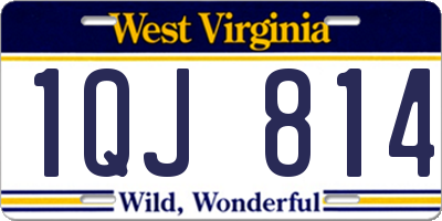 WV license plate 1QJ814