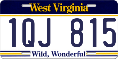 WV license plate 1QJ815