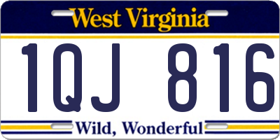 WV license plate 1QJ816