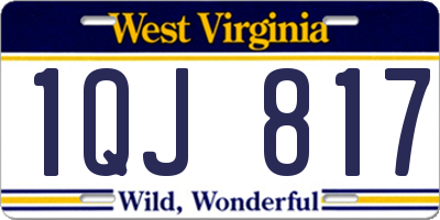 WV license plate 1QJ817
