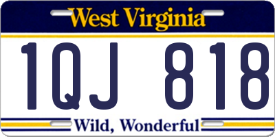 WV license plate 1QJ818