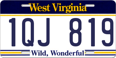 WV license plate 1QJ819