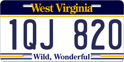WV license plate 1QJ820